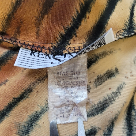 Vintage Kensington Square Size XL Tiger Zip Up Jacket Mob Wives Retro - Picture 3 of 10